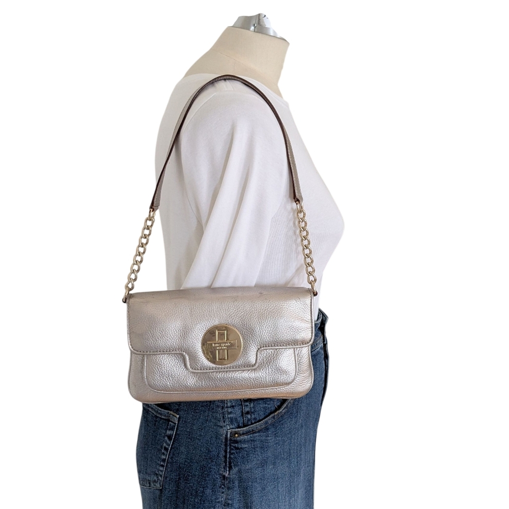 Kate Spade Champagne Gold Leather Shoulder Bag